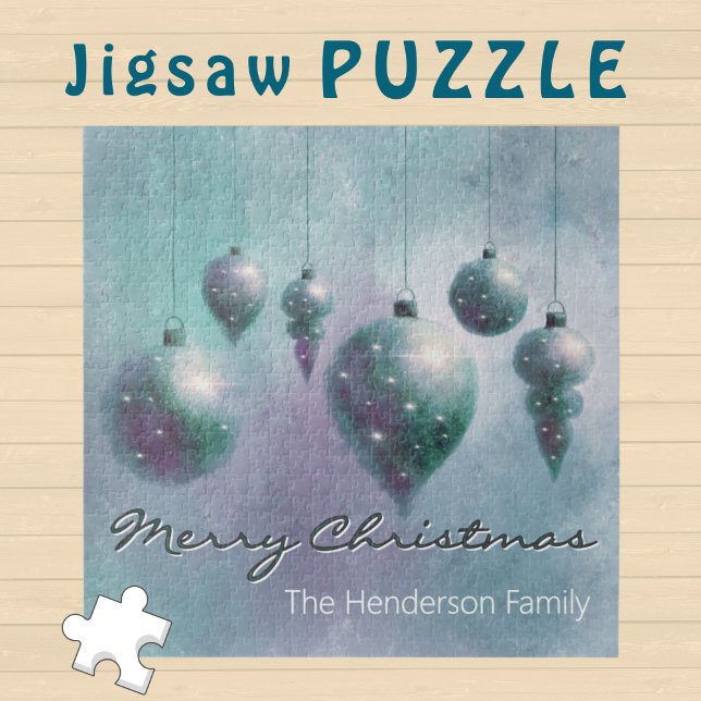 Custom Hanging Christmas Baubles Türkis Silver Puzzle (Von Creator hochgeladen)