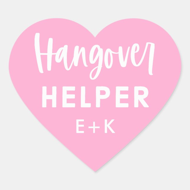 Custom Hangover Helper Wedding Erholung Kit Herz-Aufkleber (Vorderseite)