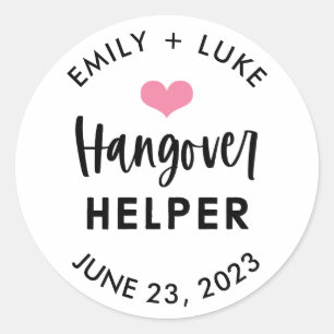 Custom Hangover Helper Wedding Erholung Kit Runder Aufkleber