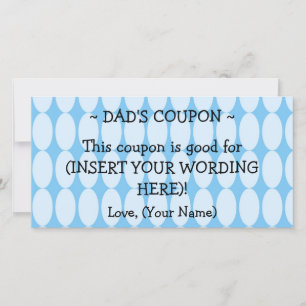CUSTOM HANUKKAH GIFT COUPON FÜR VATER FEIERTAGSKARTE