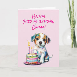 Custom Happy 3. Geburtstag Herzlichen Glückwunsch, Karte