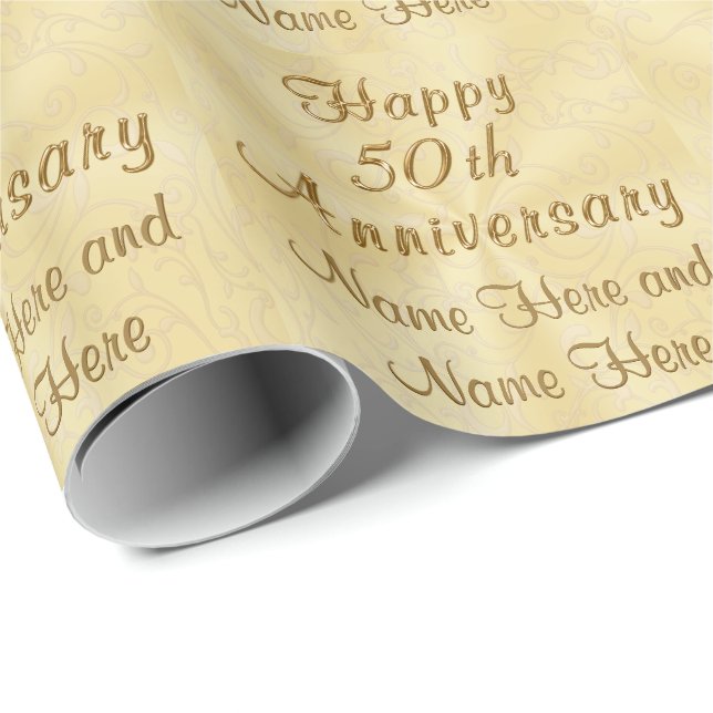 Custom Happy 50-jähriges Wrapping Paper Geschenkpapier (Rolleneckpunkt)