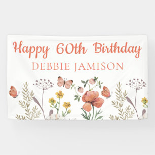 Custom Happy 60. Geburtstag Wildblumen Banner