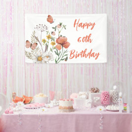 Custom Happy 60. Geburtstag Wildblumen Banner