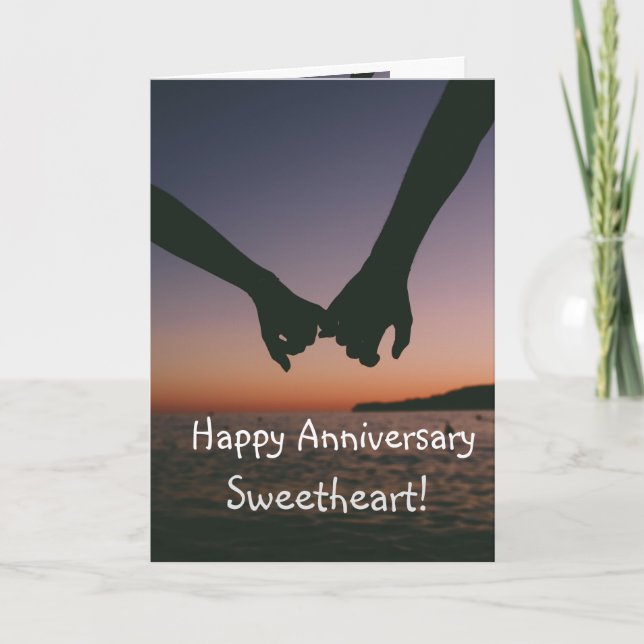 Custom Happy Anniversary Sweetheart Liebe Sie Karte (Vorderseite)