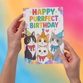 Custom Happy Birthday Card mit Niedlichen Katzen Einladung