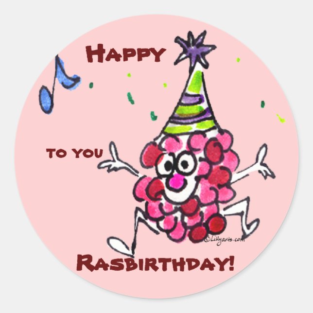 Custom Happy Birthday Cartoon Etiketten Stickers (Vorderseite)