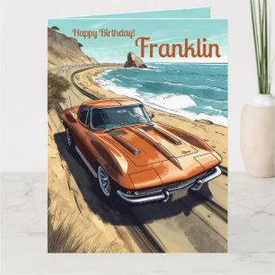 Custom Happy Birthday Classic Car Geburtstag Karte