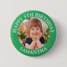 Custom Happy Birthday Foto Name Age Button