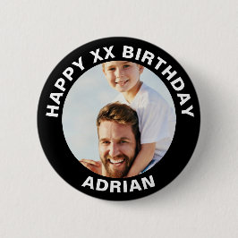 Custom Happy Birthday Foto und Age Name Button