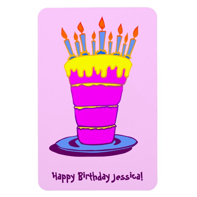 Custom Happy Birthday Gigant Cake Art Magnet (Vertikal)