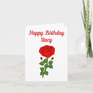 Custom Happy Birthday ! HÜBSCHE BLUME - ROSE ! Karte