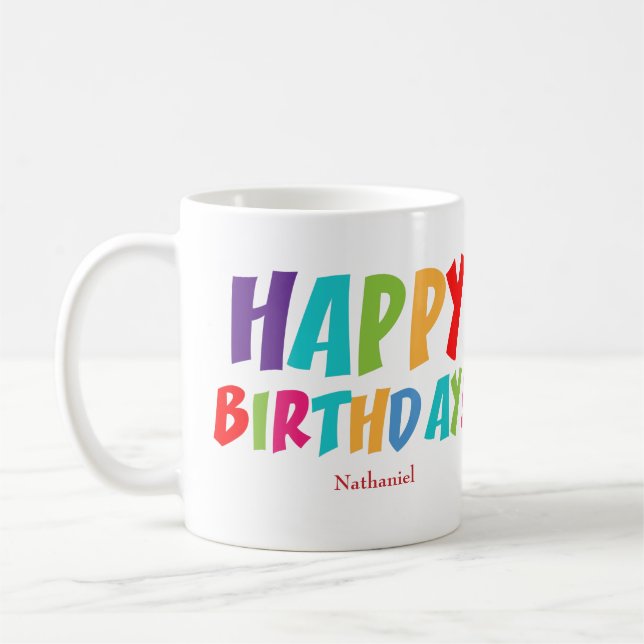 Custom Happy Birthday Kaffeetasse (Links)