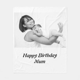 Custom Happy Birthday Mum Foto Fleecedecke