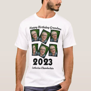 Custom Happy Birthday Oma 2023 6 Foto T-Shirt