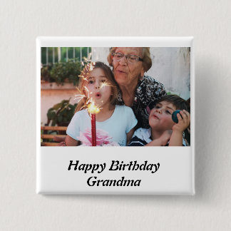 Custom Happy Birthday Oma Foto Button
