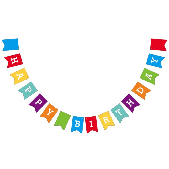 Custom Happy Birthday Party Bunting Banner Flags (Alle)