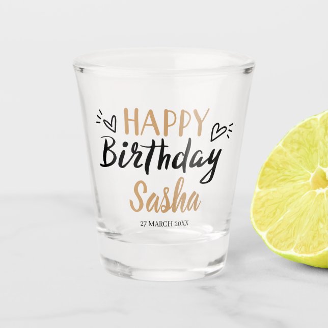 Custom Happy Birthday Party Schnapsglas (Vorderseite)