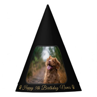 Custom Happy Birthday Pet Dog Photo Picture Name Partyhütchen