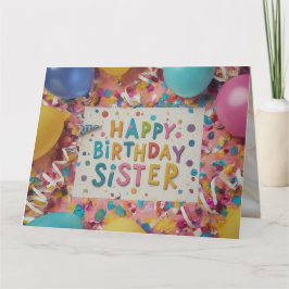 Custom Happy Birthday Sister Grußkarte Karte