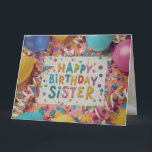 Custom Happy Birthday Sister Grußkarte Karte<br><div class="desc">Feiern Sie den besonderen Tag Ihrer Schwester mit einer personalisierten Touch! Unsere "Customize Happy Birthday Sister"-Grußkarte bietet lebendige Designs und anpassbaren Text,  der perfekt für Ihre herzliche Botschaft ist. Machen Sie ihren Geburtstag unvergesslich mit einer einzigartigen Karte,  die zeigt,  wie viel sie Ihnen bedeutet.</div>