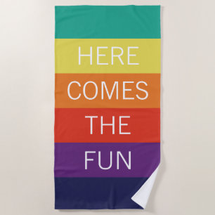 Custom Happy Bright Sunny Summer Stripes Muster Strandtuch