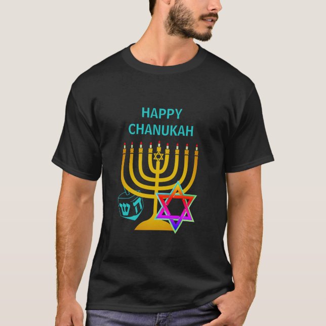 Custom HAPPY CHANUKAH T - Shirt (Vorderseite)