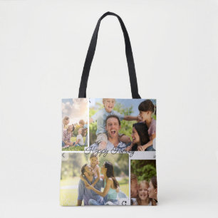 Custom Happy Family Foto Collage Tote Bag - Perso
