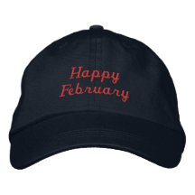 Custom Happy February Text Navy-Hat Premium Super