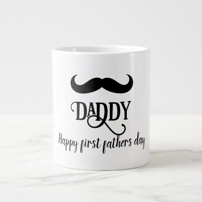 custom Happy first father's day  Jumbo-Tasse (Vorderseite)