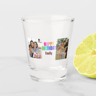 Custom Happy Geburtstag Oma Foto Collage Rosa Schnapsglas