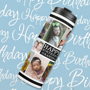 Custom Happy Geburtstag Opa 15 FotoCollage Thermosbecher