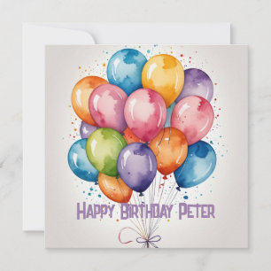 Custom Happy Geburtstagskarte Ballon Ballons Party Einladung
