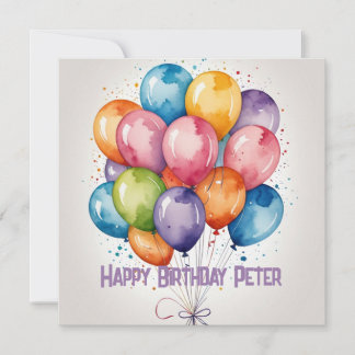 Custom Happy Geburtstagskarte Ballon Ballons Party Einladung