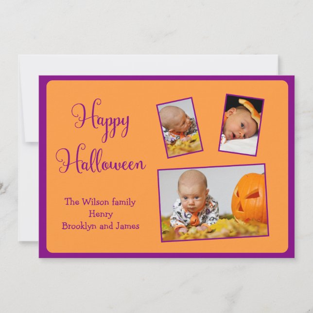 Custom Happy Halloween Cards Foto hinzufügen Karte (Vorderseite)