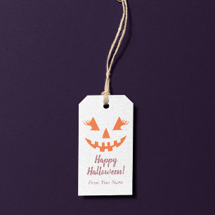 Custom Happy Halloween Kürbislaterne Pumpkin Geschenkanhänger