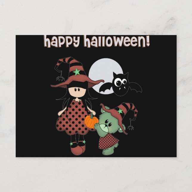Custom Happy Halloween Postkarte (Vorderseite)