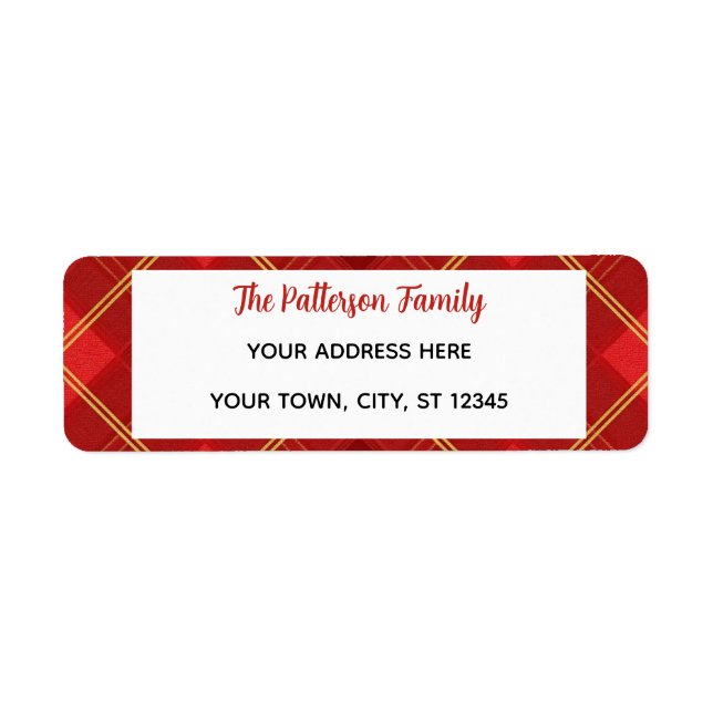 Custom Happy Holidays Fun Classic Plaid Red  (Vorne)