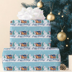 Custom Happy Holidays Real Anwesen Company Holiday Geschenkpapier