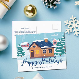 Custom Happy Holidays Real Anwesen Company Holiday Postkarte