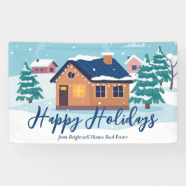 Custom Happy Holidays Real Anwesen Company Party Banner