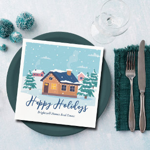 Custom Happy Holidays Real Anwesen Company Party Serviette