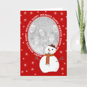 Custom Happy Holidays Snowman Card Feiertagskarte