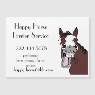 Custom Happy Horse Farrier Horse Shoeing Business Magnetkarte