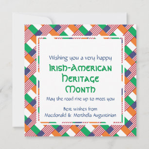 Custom HAPPY IRISH-AMERICAN HERITAGE MONAT Feiertagskarte
