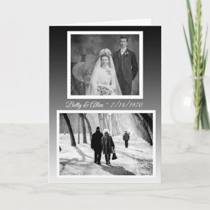 Custom Happy Jubiläum Dann und Jetzt Fotos Karte