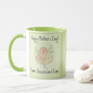 Custom Happy Mother's Day Limone Kunst Rose Tasse