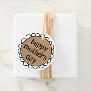 Custom HAPPY MUTTER'S DAY Scalloping Edge Geschenk Geschenkanhänger