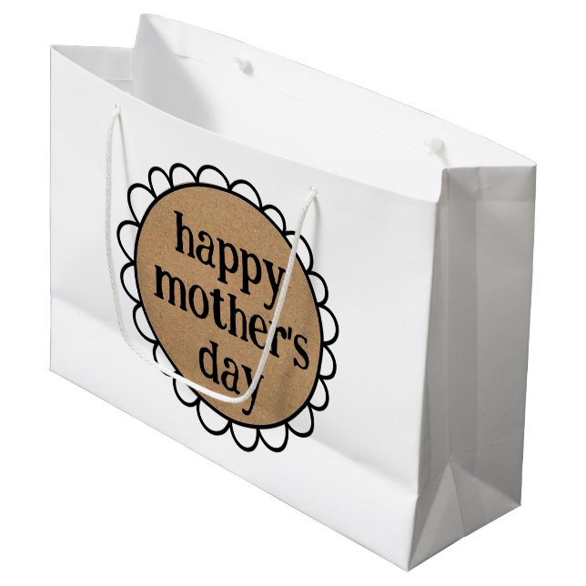 Custom HAPPY MUTTER'S DAY Scalloping Edge Große Geschenktüte (Vorderseite Schrägansicht)