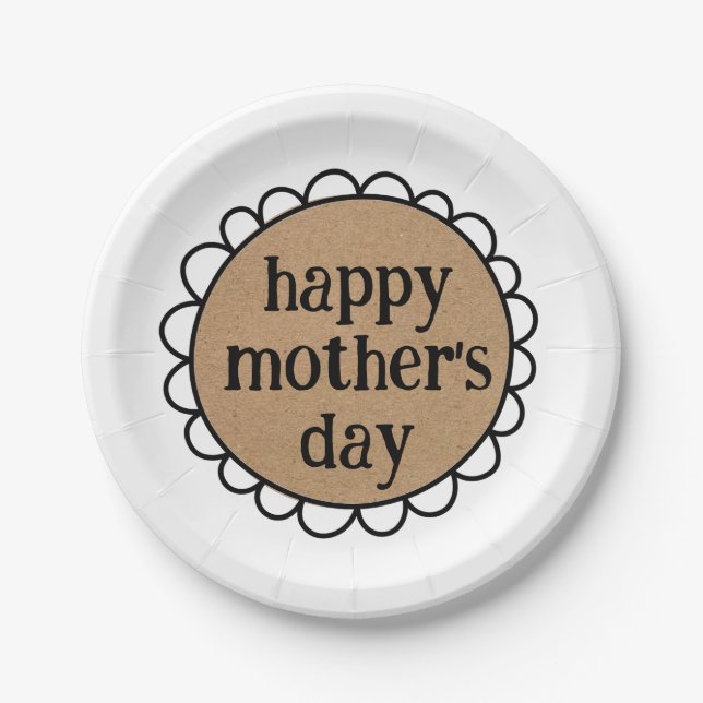 Custom HAPPY MUTTER'S DAY Scalloping Edge Pappteller (Vorderseite)